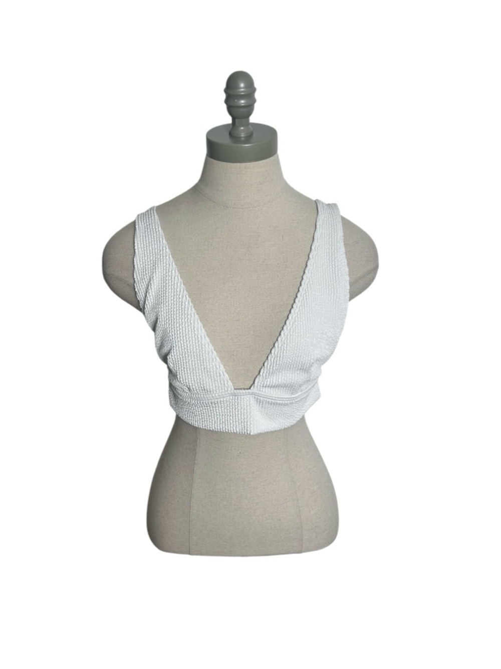 Billabong Summer High Remi Plunge White Bikini Top for Women Size XL - Picture 4 of 9